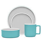 Alternate image 0 for Noritake&reg; ColorTrio Stax 4-Piece Place Setting in Turquoise/Grey