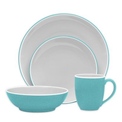 Noritake&reg; ColorTrio Coupe 4-Piece Place Setting in Turquoise