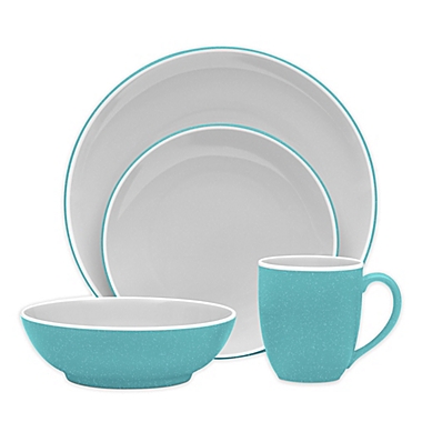 Noritake&reg; ColorTrio Coupe 4-Piece Place Setting in Turquoise. View a larger version of this product image.