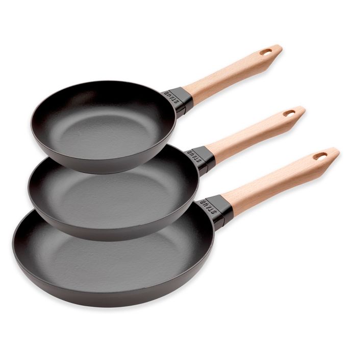 Staub Cast Iron Fry Pan with Beechwood Handle Bed Bath and Beyond Canada