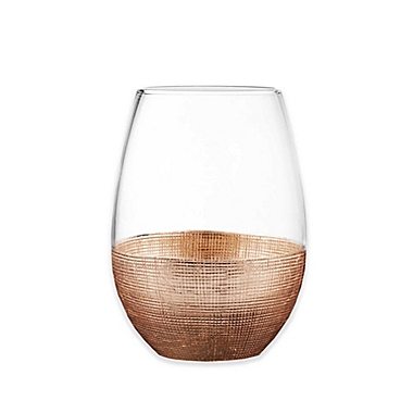 Fitz and Floyd&reg; Linen Copper Stemless Wine Glasses (Set of 4). View a larger version of this product image.