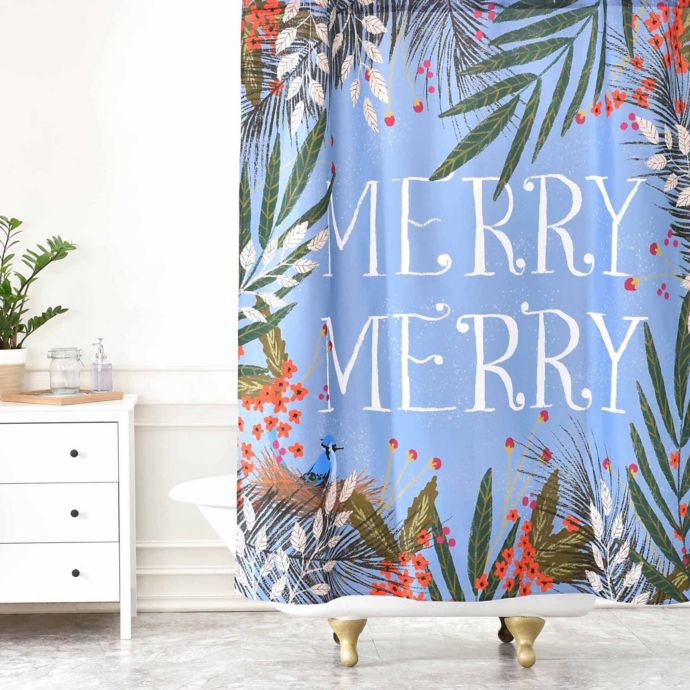 Deny Designs Joy Laforme Christmas Merry Merry Wreath Shower