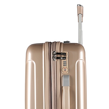 Kensie Metallic 20-Inch Hardside Spinner Carry On Luggage in Pale Gold. View a larger version of this product image.