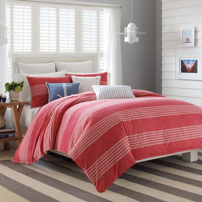 Nautica Trawler Duvet Cover Set In Medium Red Bed Bath Beyond