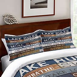 Laural Home® Lake Rules Standard Pillow Sham in Blue