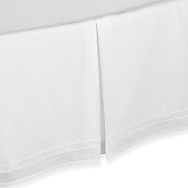 Laura Ashley&reg; Solid Tailored Queen Bed Skirt in White. View a larger version of this product image.