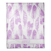 Designs Direct Little Lady Purple Feather Throw Blanket