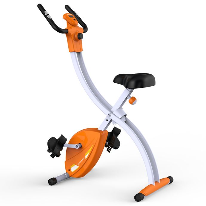 Fitleader Folding Exercise Bike in Orange Bed Bath &amp; Beyond