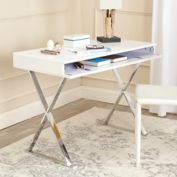 Safavieh Gordon Desk in White/Chrome