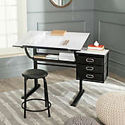Safavieh Harvard Adjustable Angle Desk and Stool Set in Black
