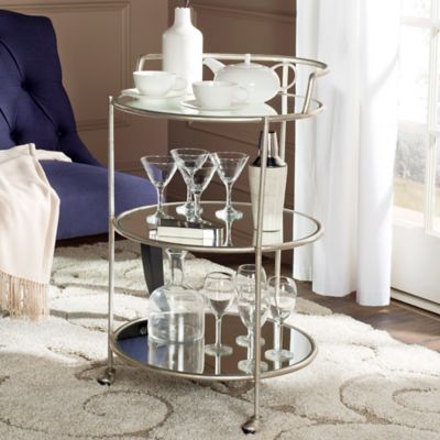 3 tiered round bar cart