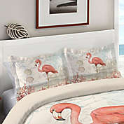 Laural Home&reg; Coastal Flamingo Pillow Sham in Pink/Beige