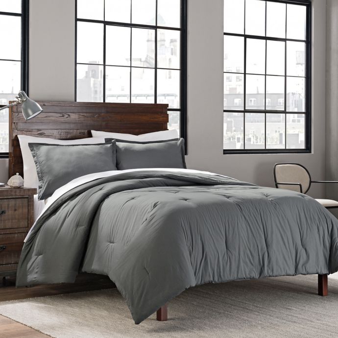 Garment Washed Solid Comforter Set | Bed Bath & Beyond