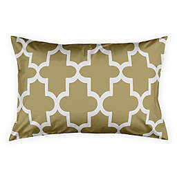 Geo Quatrefoil Standard Pillow Sham in White/Gold