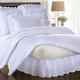 Smootheweave™ Ruffled Eyelet 18-Inch California King Bed Skirt in White