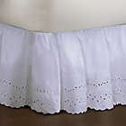 Alternate image 1 for Smootheweave&trade; Ruffled Eyelet 18-Inch Twin Bed Skirt in White