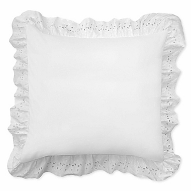 Smootheweave&trade; Ruffled Eyelet European Pillow Sham in White. View a larger version of this product image.