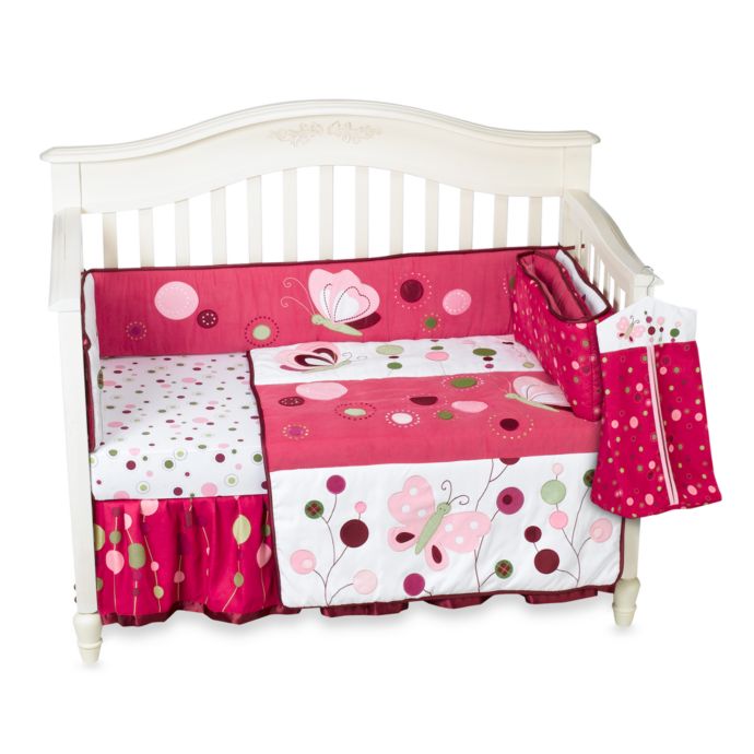 Lambs Ivy Raspberry Swirl 6 Piece Crib Bedding Set Bed Bath