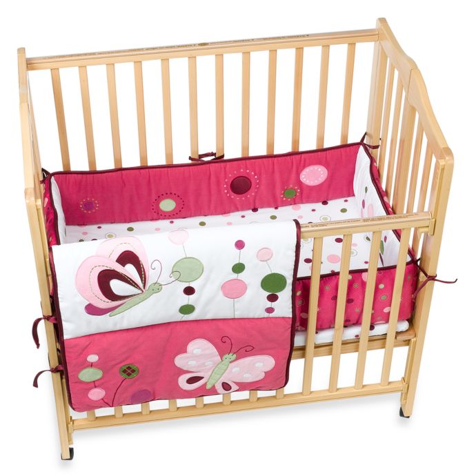 Lambs Ivy Raspberry Swirl 3 Piece Mini Crib Set Buybuy Baby