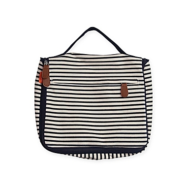CB Station Women&#39;s Hanging Travel Kit in Navy Stripes. View a larger version of this product image.