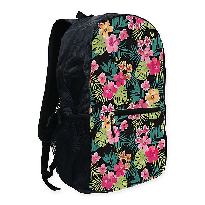 Summit Outdoor GoPak Foldable Backpack in Black Floral | Bed Bath & Beyond