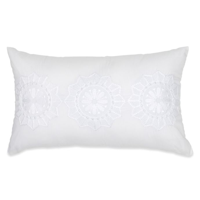 Real Simple® Sutton Oblong Throw Pillow in White | Bed ...