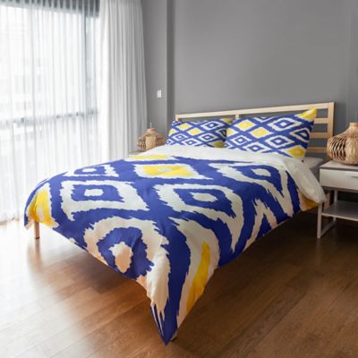 Designs Direct Classic Diamond Ikat Duvet Cover In White Blue