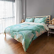 Marble Watercolor Duvet Cover in Blue/White
