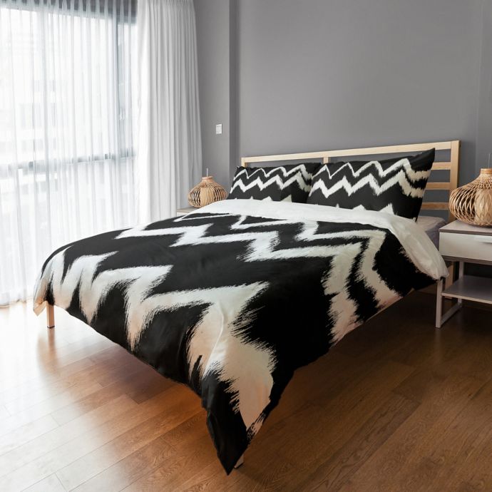 Vintage Chevron Duvet Cover In Black White Bed Bath Beyond