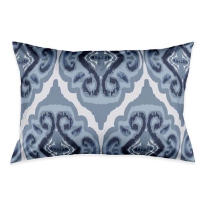 Classic Watercolor Ikat Pillow Sham in Blue/White