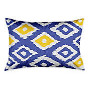 Designs Direct Classic Diamond Ikat King Pillow Sham in Blue/Yellow