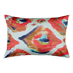 Abstract Ikat Pillow Sham in Coral/White