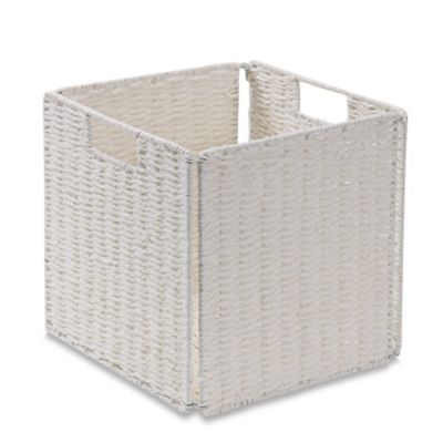 white paper rope storage baskets