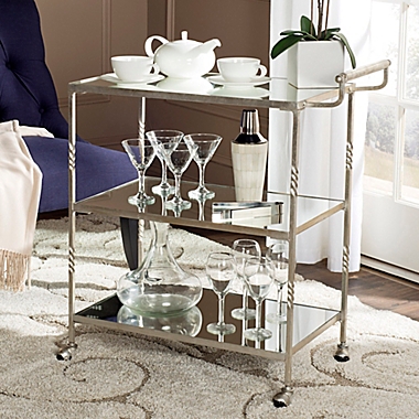 Safavieh Aurelius Bar Cart in Silver. View a larger version of this product image.