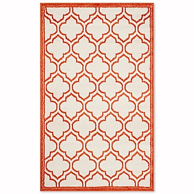 Safavieh Amherst Belle 4-Foot x 6-Foot Indoor/Outdoor Area Rug in Ivory/Orange. View a larger version of this product image.