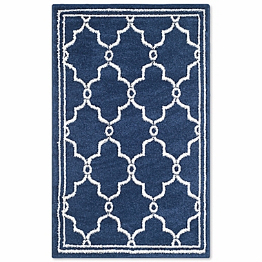 Safavieh Amherst Quake 2-Foot 6-Inch x 4-Foot Indoor/Outdoor Rug in Navy. View a larger version of this product image.