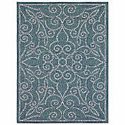 Mosaic Tile 5&#39; x 7&#39; Indoor/Outdoor Area Rug in Blue