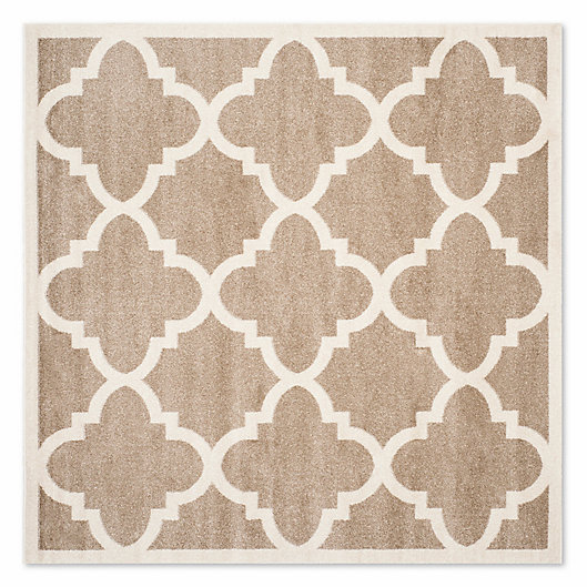 Alternate image 1 for Safavieh Amherst Geo 7-Foot x 7-Foot Square Indoor/Outdoor Rug in Wheat