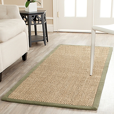 Safavieh Natural Fiber Madison 2-Foot 6-Inch x 8-Foot Runner in Natural/Green. View a larger version of this product image.