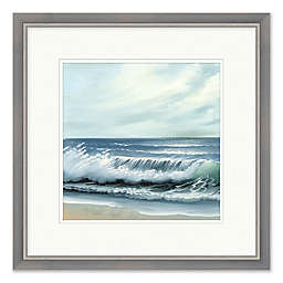Crashing Waves II 18-Inch x 18-Inch Wall Art with Silver Frame