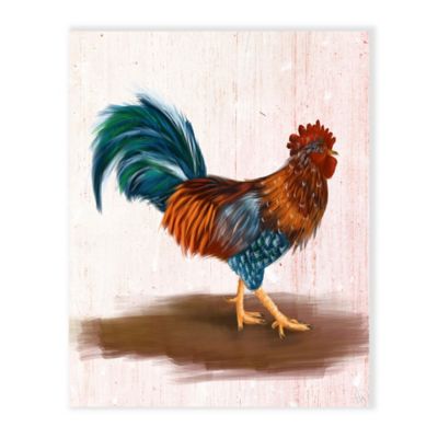 rooster painting on wood
