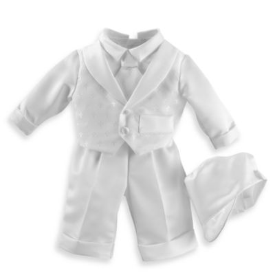 white christening suit