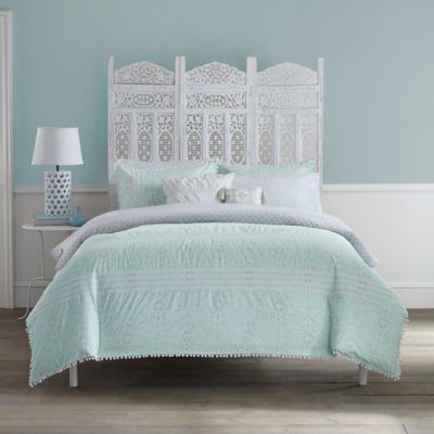 mint green comforter floral