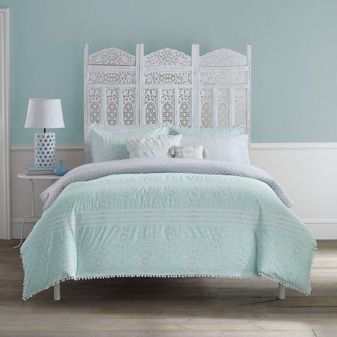 mint green and grey nursery bedding