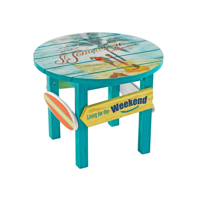 Margaritaville St Somewhere Round Side Table In Blue Bed Bath Beyond