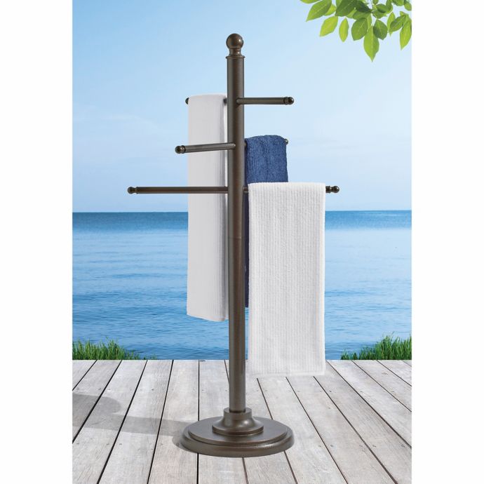 Destination Summer Outdoor Aluminum Towel Bar In Brown Bed Bath Beyond