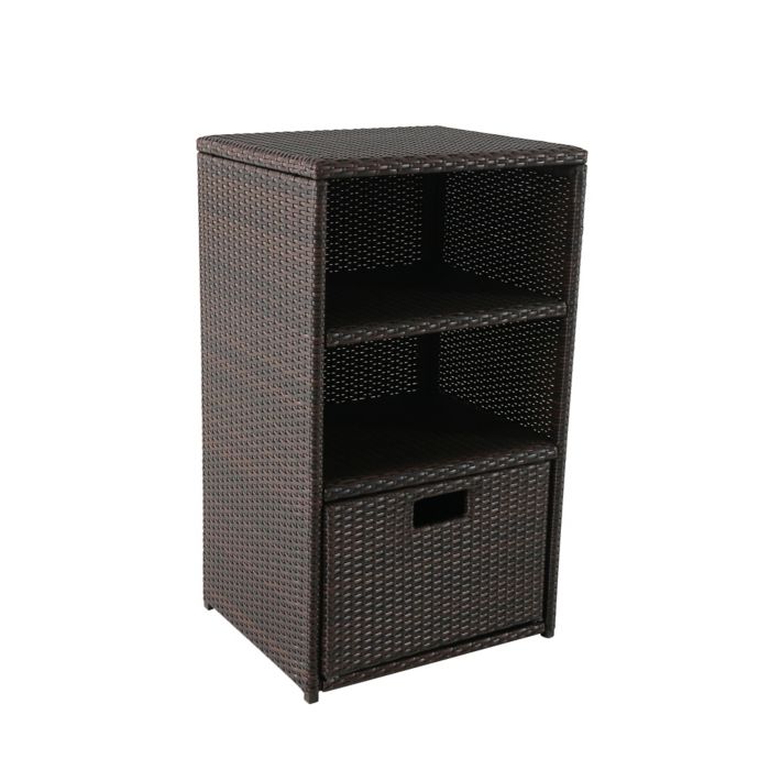 Steel Wicker Towel Outdoor Storage In Brown Bed Bath Beyond