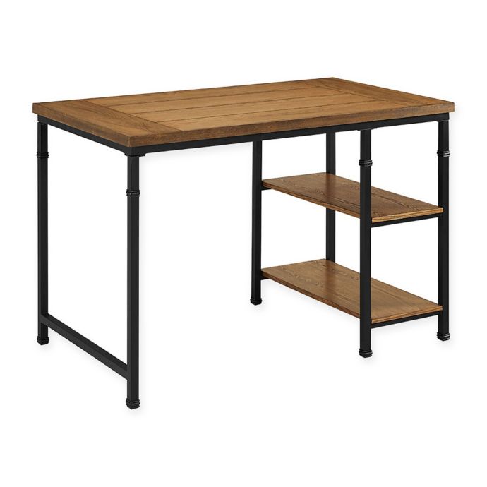 Austin 2 Shelf Desk In Black Ash Bed Bath Beyond