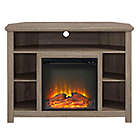 Alternate image 1 for Forest Gate 44" Rustic Wood Corner Fireplace TV Stand in Driftwood