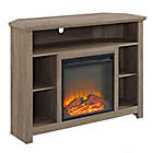 Alternate image 3 for Forest Gate 44" Rustic Wood Corner Fireplace TV Stand in Driftwood